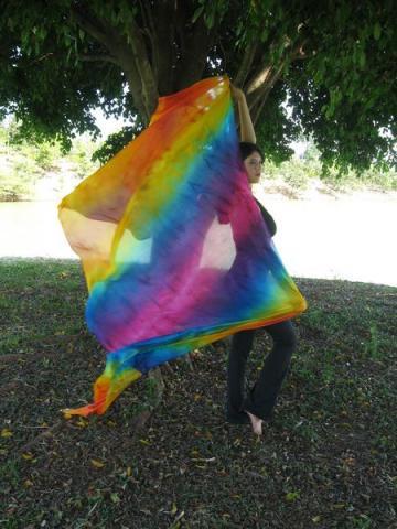 Véu de Seda para Dança do Ventre