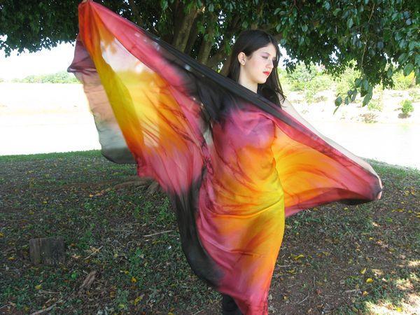 Véu de Seda para Dança do Ventre