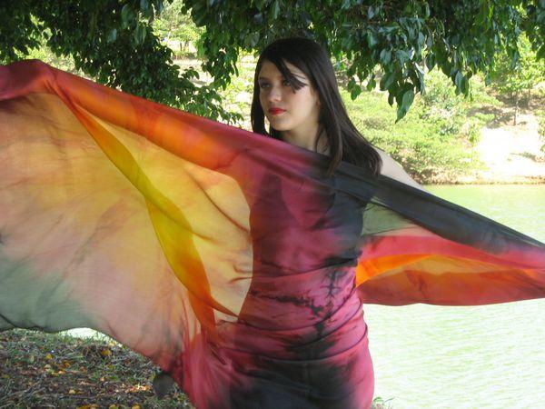 Véu de Seda para Dança do Ventre
