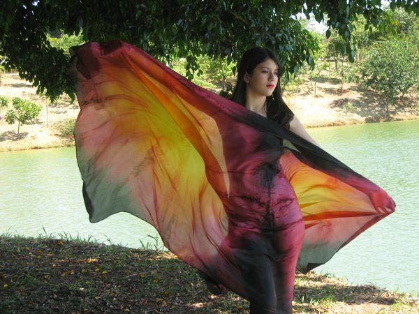 Véu de Seda para Dança do Ventre