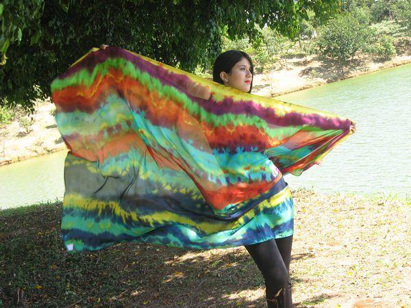 Véu de Seda para Dança do Ventre