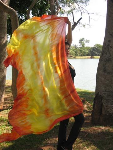 Véu de Seda para Dança do Ventre
