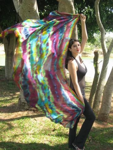 Véu de Seda para Dança do Ventre