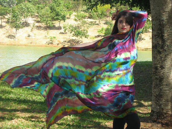 Véu de Seda para Dança do Ventre