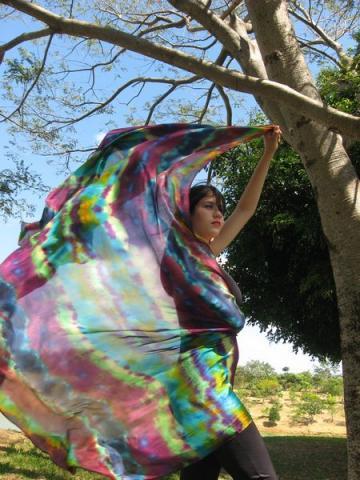 Véu de Seda para Dança do Ventre