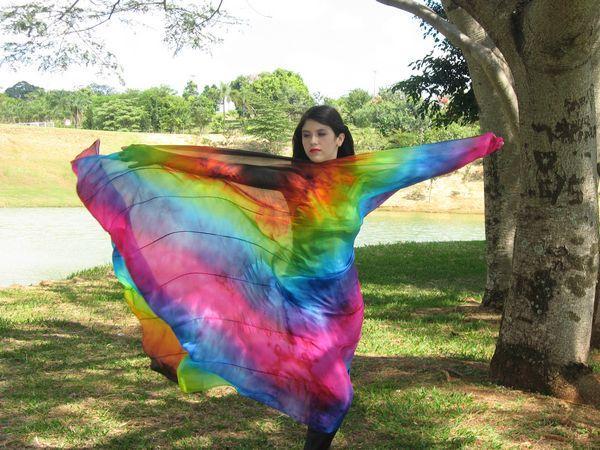 Véu de Seda Patchwork para Dança do Ventre