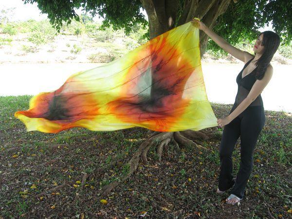 Véu de Seda Patchwork para Dança do Ventre