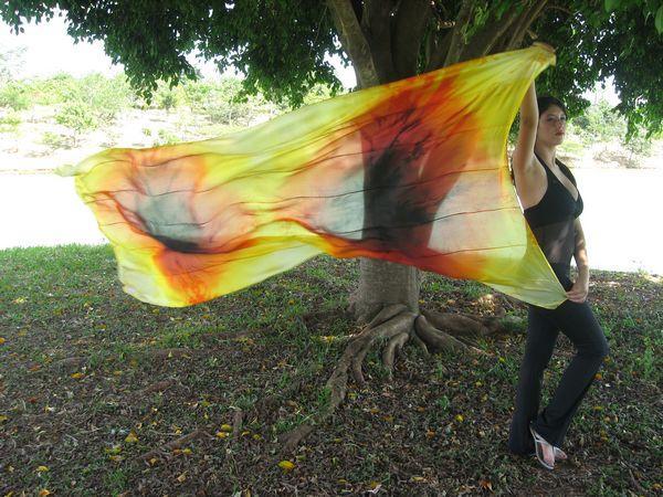 Véu de Seda Patchwork para Dança do Ventre