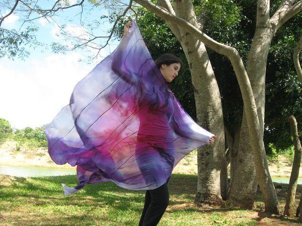 Véu de Seda Patchwork para Dança do Ventre