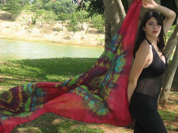 Véu de Seda para Dança do Ventre