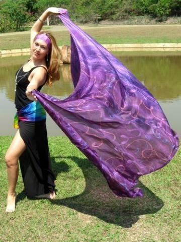 Véu de Seda para Dança do Ventre