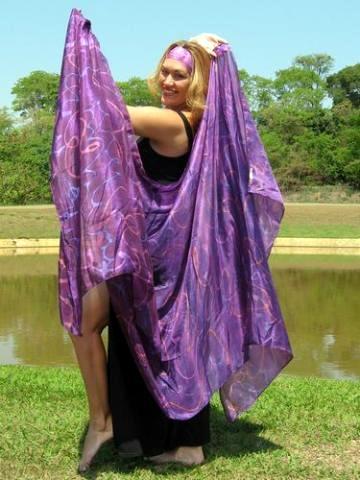 Véu de Seda para Dança do Ventre