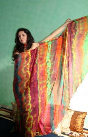 Véu Wings de Seda para Dança do Ventre