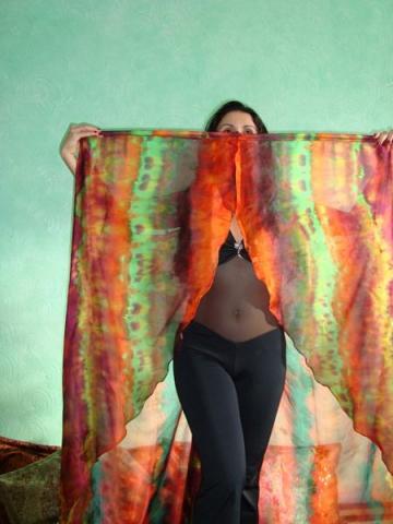 Véu Wings de Seda para Dança do Ventre
