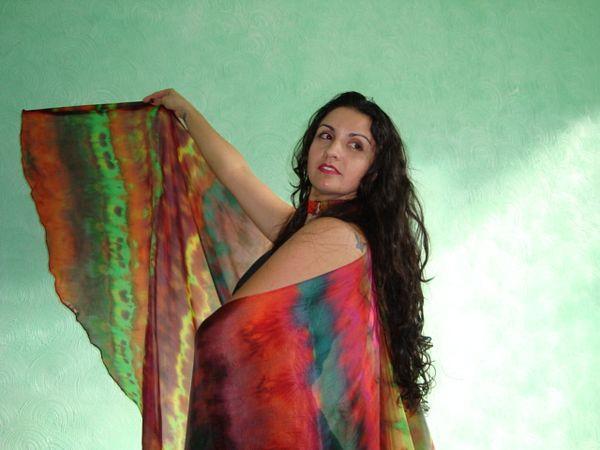 Véu Wings de Seda para Dança do Ventre