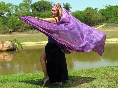 Véu de Seda para Dança do Ventre