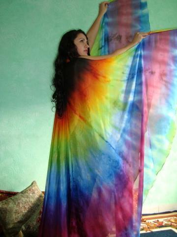 Véu Wings de Seda para Dança do Ventre