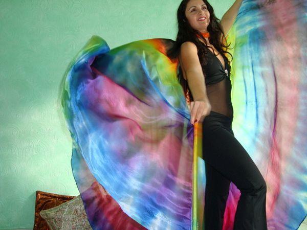 Véu Wings de Seda para Dança do Ventre