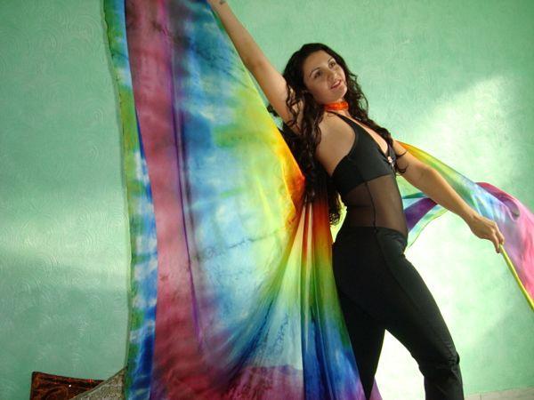 Véu Wings de Seda para Dança do Ventre