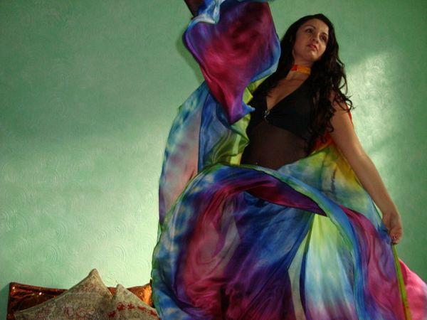 Véu Wings de Seda para Dança do Ventre