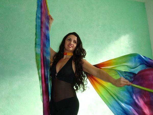 Véu Wings de Seda para Dança do Ventre