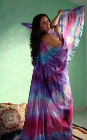 Véu Wings de Seda para Dança do Ventre