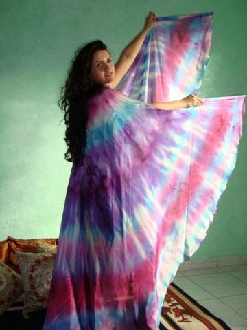 Véu Wings de Seda para Dança do Ventre