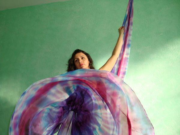 Véu Wings de Seda para Dança do Ventre