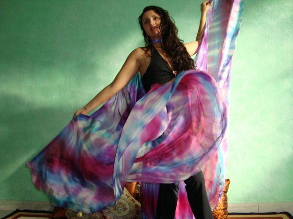 Véu Wings de Seda para Dança do Ventre