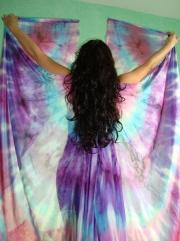 Véu Wings de Seda para Dança do Ventre