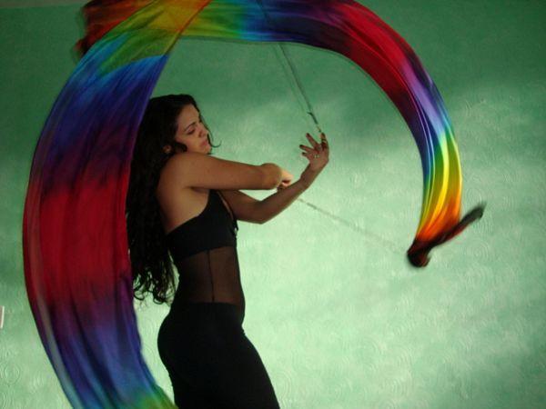 Véu de Seda Poi para Dança do Ventre