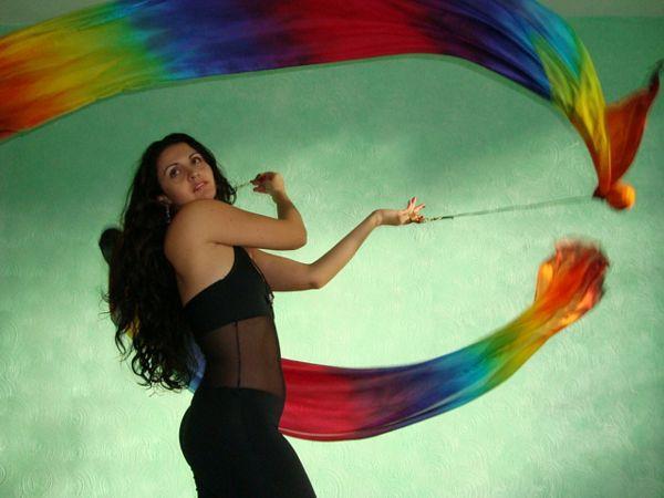 Véu de Seda Poi para Dança do Ventre