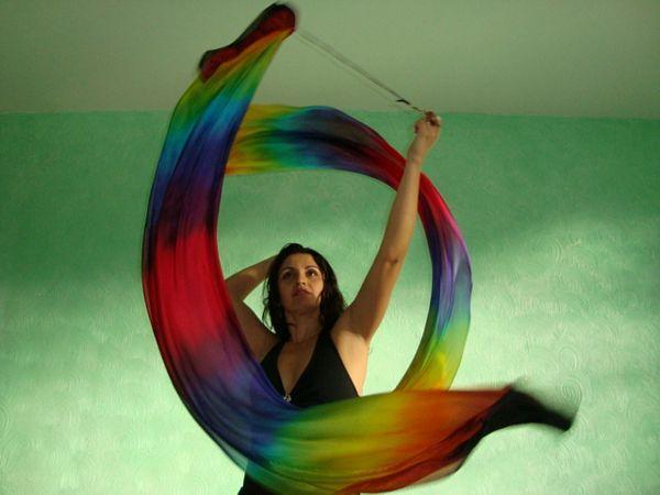 Véu de Seda Poi para Dança do Ventre