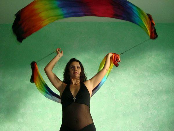 Véu de Seda Poi para Dança do Ventre