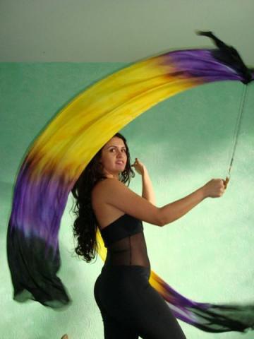 Véu de Seda Poi para Dança do Ventre
