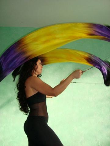 Véu de Seda Poi para Dança do Ventre