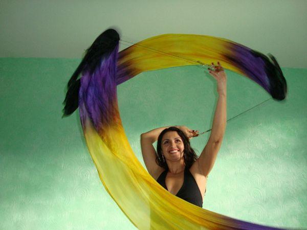 Véu de Seda Poi para Dança do Ventre