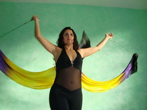 Véu de Seda Poi para Dança do Ventre