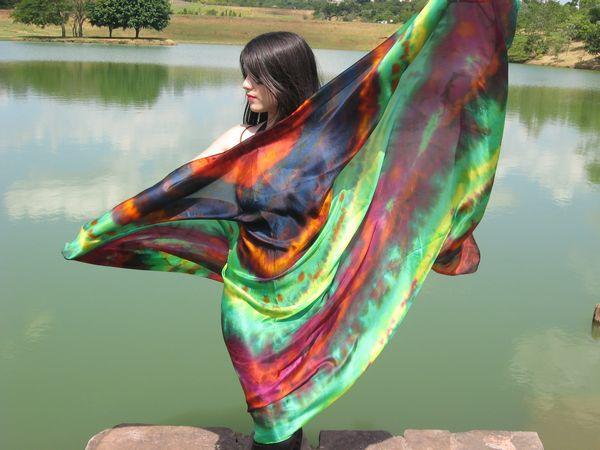 Véu de Seda para Dança do Ventre