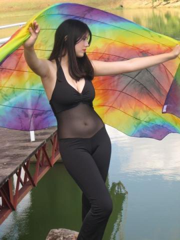 Véu de Seda Patchwork para Dança do Ventre